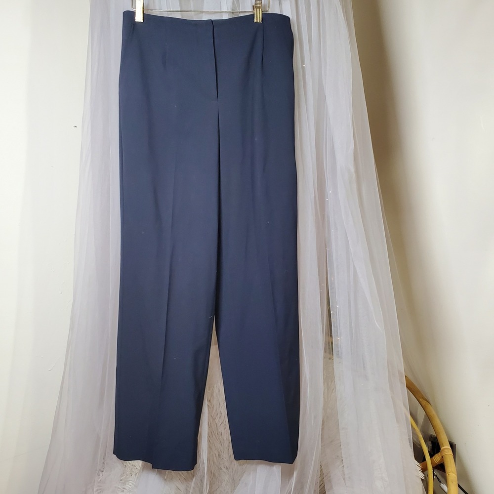 Talbots Dress Pants Stretch Navy Career Going Out Size 8 Pocket Fits 32x31 Party